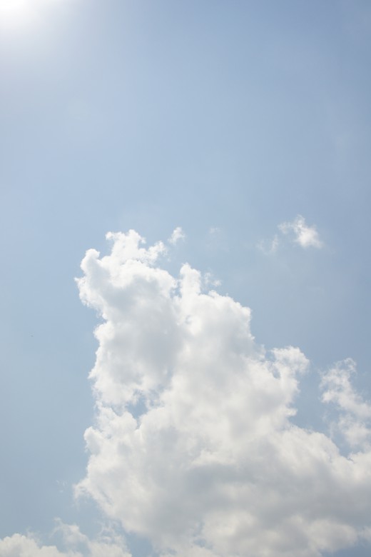 空・太陽と雲