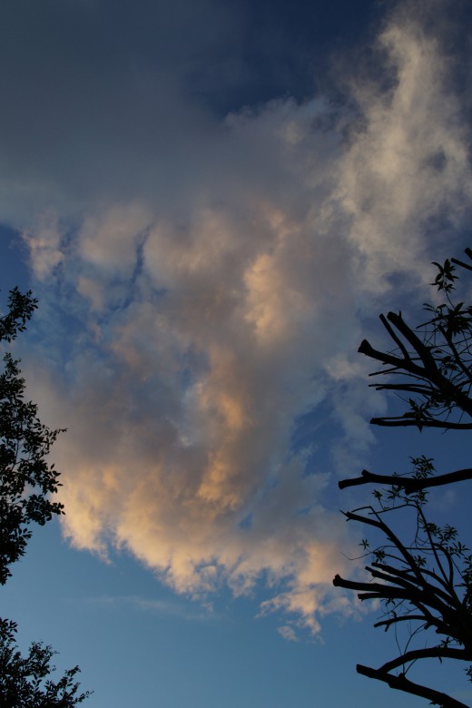 朝方の曇り空