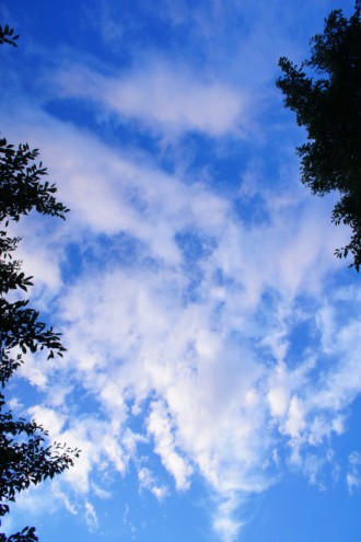 雲のかかった青空（青強調）