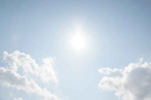 空・太陽と雲